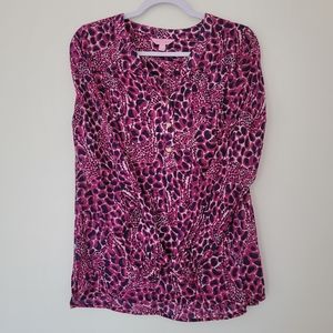 Lilly Pulitzer hollyhock gigi Popover Pink Blouse‎ Top S